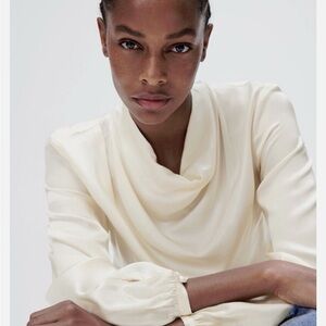 Elegant Satin Cream Women's top